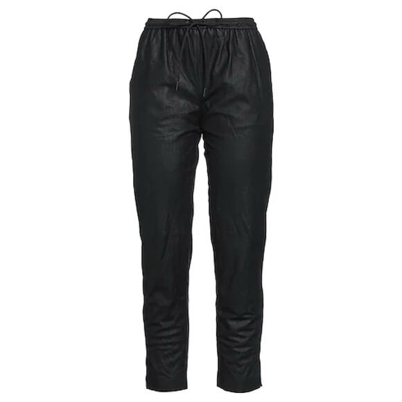 Alexander Wang Leather Black Lambskin Drawstring Pants Size 8